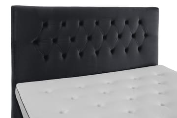 Royal Velvet Komplett Sengpakke 180x200 cm - Sort med Høje Rosében - Møbler - Senge - Kontinentalsenge