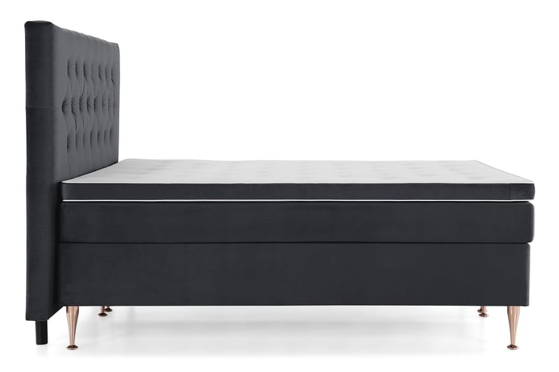 Royal Velvet Komplett Sengpakke 180x200 cm - Sort med Høje Rosében - Møbler - Senge - Kontinentalsenge
