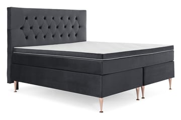 Royal Velvet Komplett Sengpakke 180x200 cm - Sort med Høje Rosében - Møbler - Senge - Kontinentalsenge