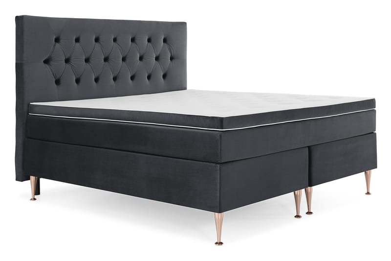 Royal Velvet Komplett Sengpakke 180x200 cm - Sort med Høje Rosében - Møbler - Senge - Kontinentalsenge