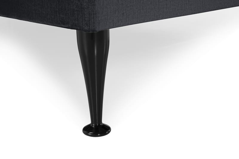 Royal Velvet Komplett Sengpakke 180x200 cm - Sort med Høje Sorte Ben - Møbler - Senge - Kontinentalsenge