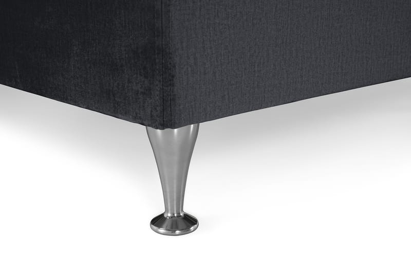 Royal Velvet Komplett Sengpakke 180x200 cm - Sort med Lave Sølvben - Møbler - Senge - Kontinentalsenge
