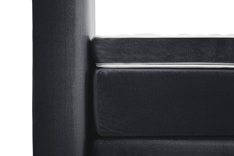 Royal Velvet Komplett Sengpakke 180x200 cm - Sort med Lave Sorte Ben - Møbler - Senge - Kontinentalsenge