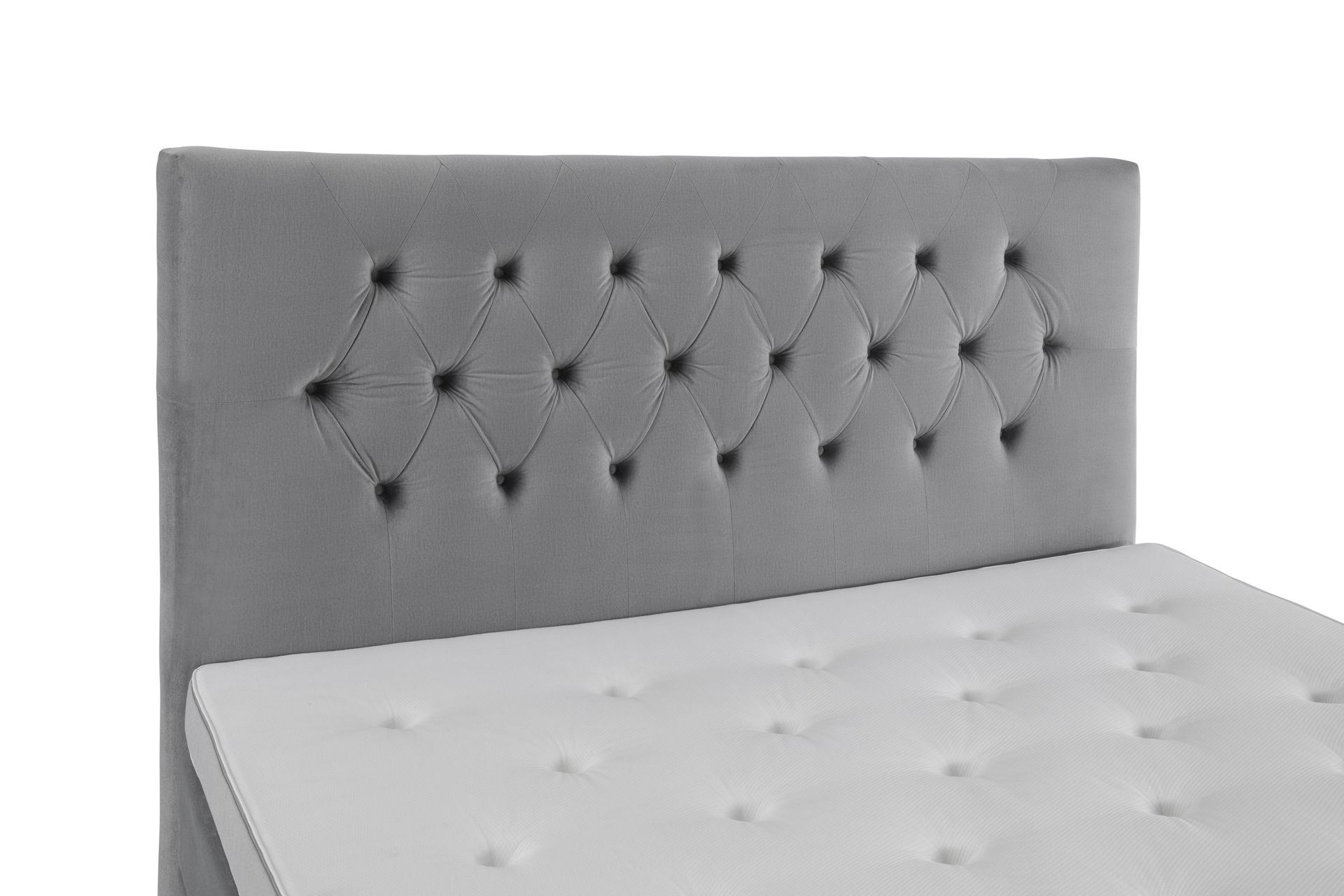 Royal Velvet Komplett Sengpakke 210x210 cm - Lysegrå med Høje Guldben - Møbler - Senge - Komplet sengepakke