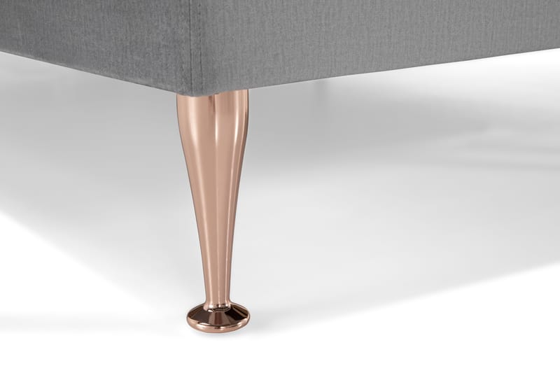 Royal Velvet Komplett Sengpakke 210x210 cm - Lysegrå med Høje Rosében - Møbler - Senge - Komplet sengepakke