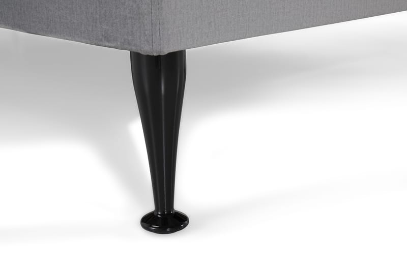 Royal Velvet Komplett Sengpakke 210x210 cm - Lysegrå med Høje Sorte Ben - Møbler - Senge - Komplet sengepakke