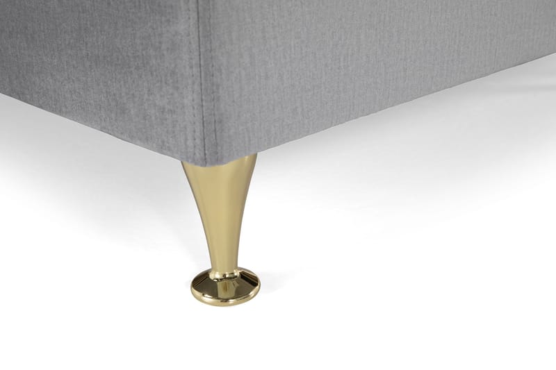 Royal Velvet Komplett Sengpakke 210x210 cm - Lysegrå med Lave Guldben - Møbler - Senge - Kontinentalsenge