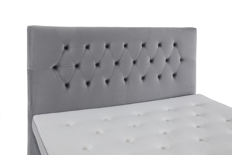 Royal Velvet Komplett Sengpakke 210x210 cm - Lysegrå med Lave Roséguld ben - Møbler - Senge - Komplet sengepakke