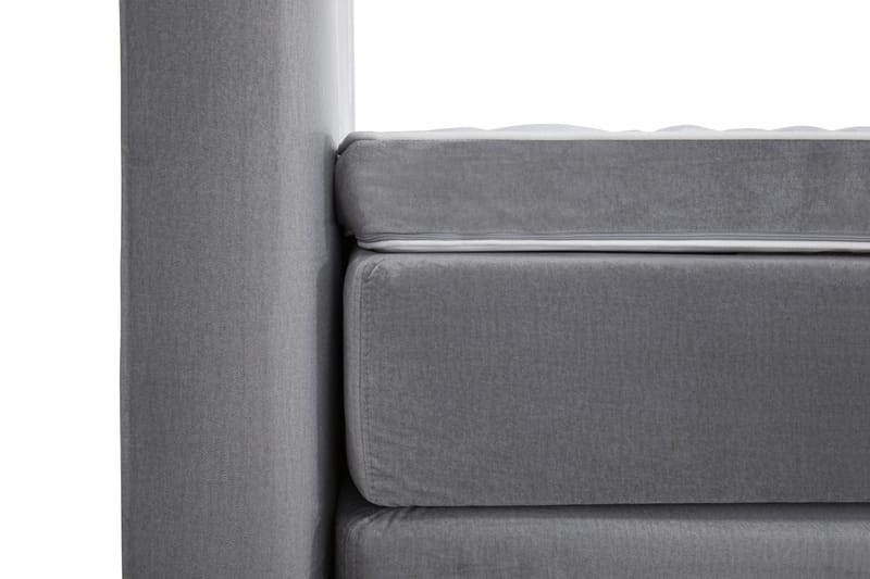 Royal Velvet Komplett Sengpakke 210x210 cm - Lysegrå med Lave Sølvben - Møbler - Senge - Kontinentalsenge