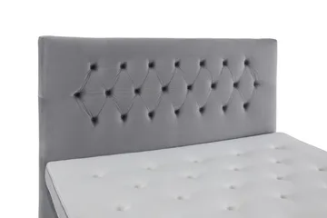 Royal Velvet Komplett Sengpakke 210x210 cm - Lysegrå med Lave Sølvben - Møbler - Senge - Kontinentalsenge