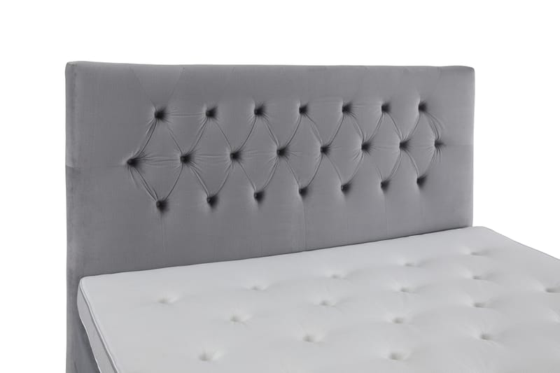 Royal Velvet Komplett Sengpakke 210x210 cm - Lysegrå med Lave Sølvben - Møbler - Senge - Kontinentalsenge