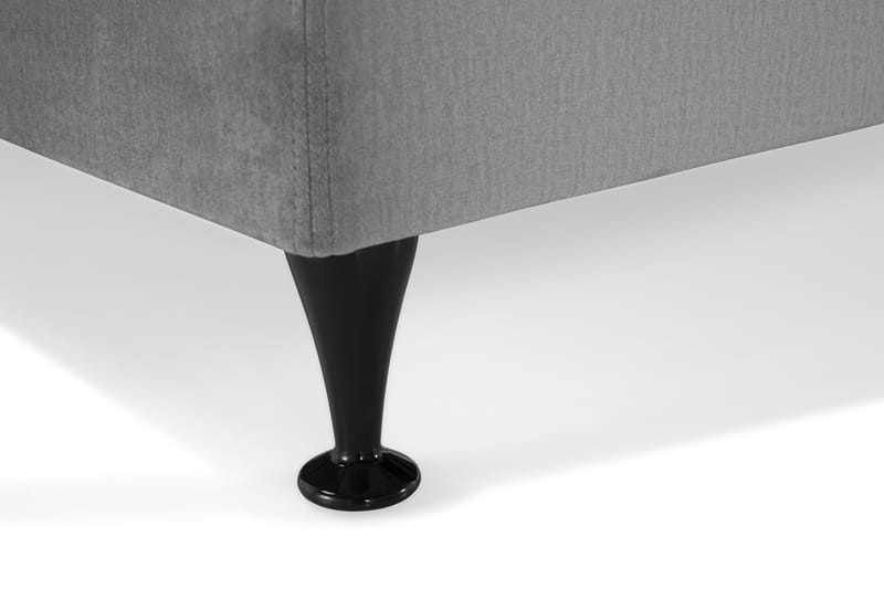 Royal Velvet Komplett Sengpakke 210x210 cm - Lysegrå med Lave Sorte Ben - Møbler - Senge - Komplet sengepakke