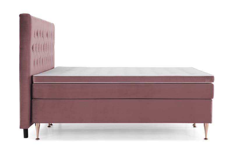 Royal Velvet Komplett Sengpakke 210x210 cm - Lyserød med Høje Rosében - Møbler - Senge - Kontinentalsenge