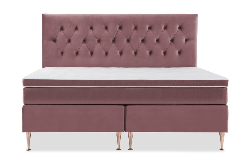 Royal Velvet Komplett Sengpakke 210x210 cm - Lyserød med Høje Rosében - Møbler - Senge - Kontinentalsenge