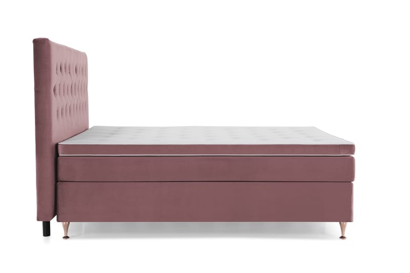Royal Velvet Komplett Sengpakke 210x210 cm - Lyserød med Lave Rosében - Møbler - Senge - Kontinentalsenge