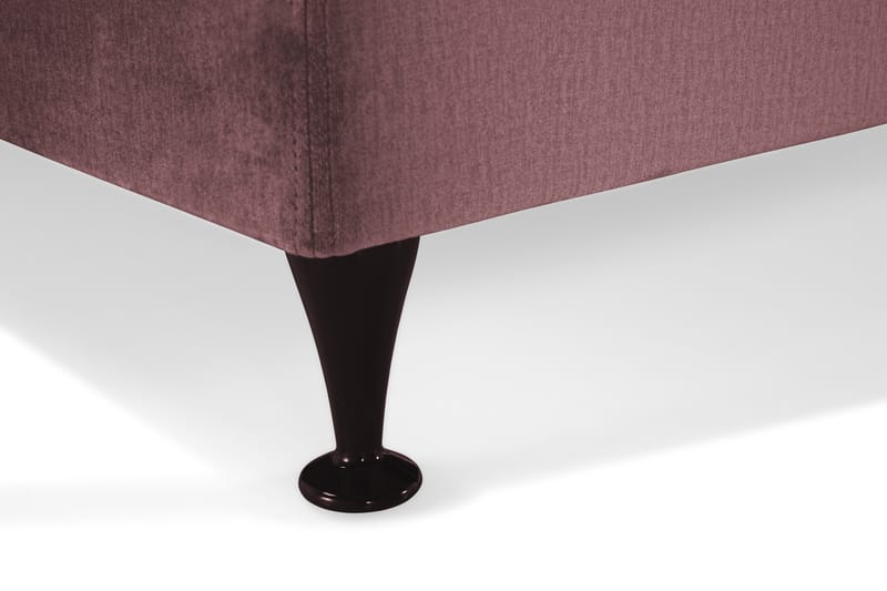 Royal Velvet Komplett Sengpakke 210x210 cm - Lyserød med Lave Sorte Ben - Møbler - Senge - Komplet sengepakke