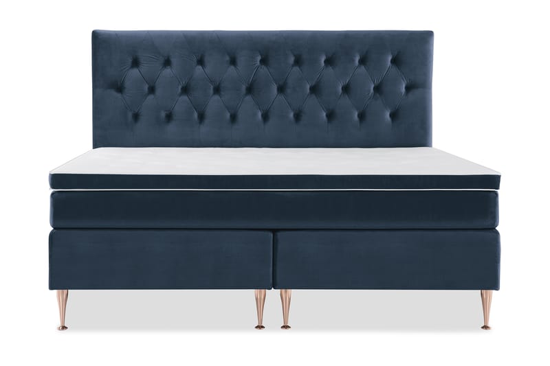 Royal Velvet Komplett Sengpakke 210x210 cm - Mørkeblå med Høje Rosében - Møbler - Senge - Kontinentalsenge