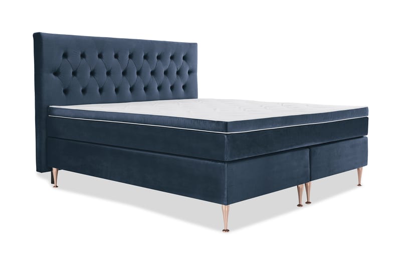 Royal Velvet Komplett Sengpakke 210x210 cm - Mørkeblå med Høje Rosében - Møbler - Senge - Kontinentalsenge