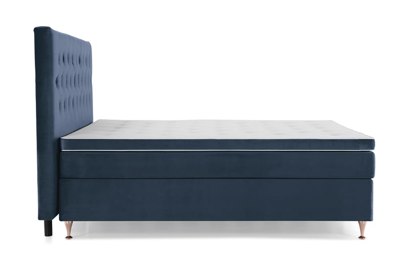 Royal Velvet Komplett Sengpakke 210x210 cm - Mørkeblå med Lave Rosében - Møbler - Senge - Komplet sengepakke
