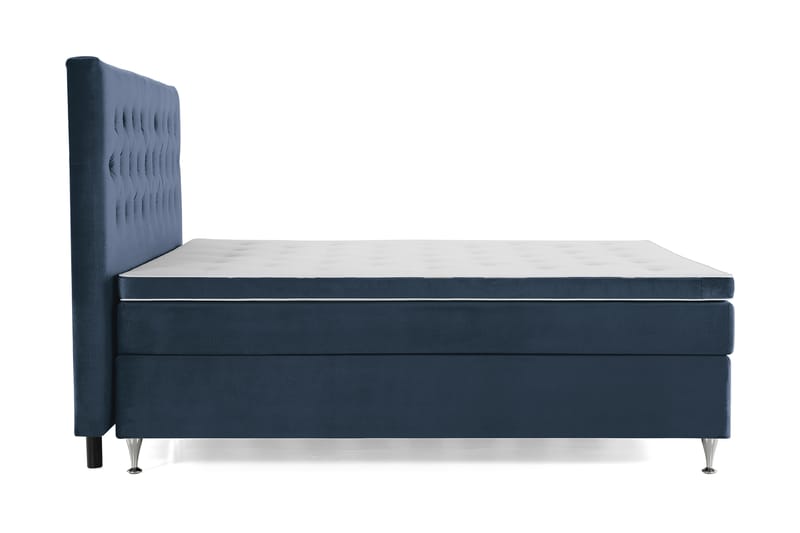 Royal Velvet Komplett Sengpakke 210x210 cm - Mørkeblå med Lave Sølvben - Møbler - Senge - Komplet sengepakke