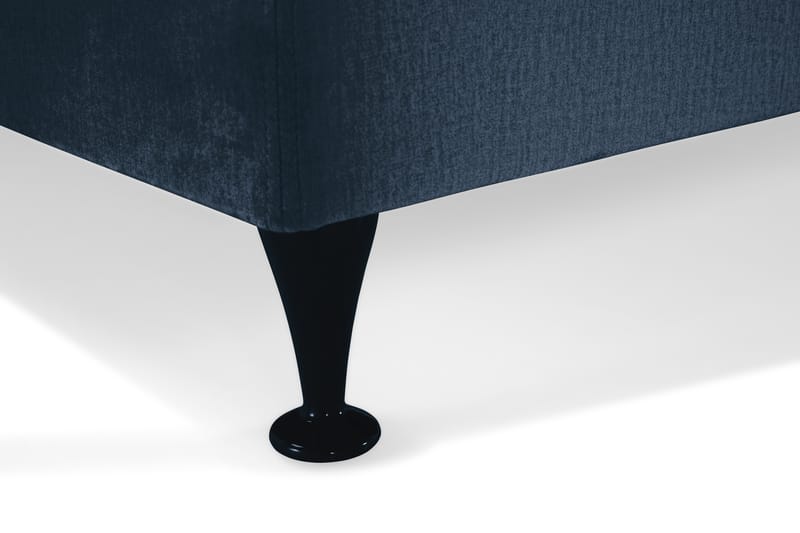 Royal Velvet Komplett Sengpakke 210x210 cm - Mørkeblå med Lave Sorte Ben - Møbler - Senge - Kontinentalsenge