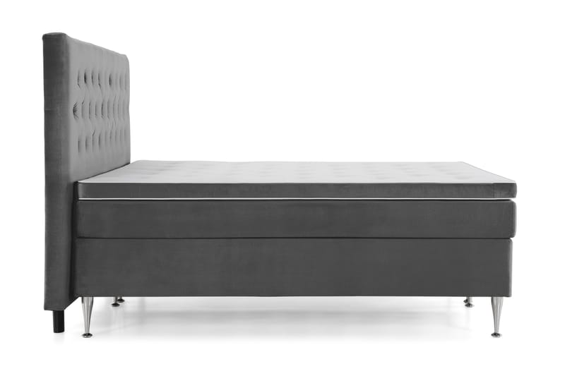 Royal Velvet Komplett Sengpakke 210x210 cm - Mørkegrå med Høje Sølvben - Møbler - Senge - Kontinentalsenge