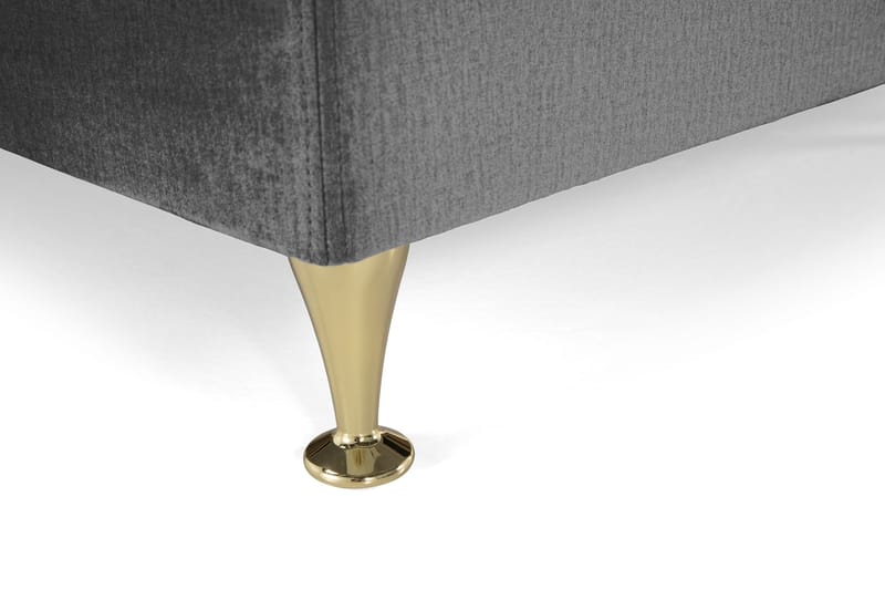 Royal Velvet Komplett Sengpakke 210x210 cm - Mørkegrå med Lave Guldben - Møbler - Senge - Kontinentalsenge