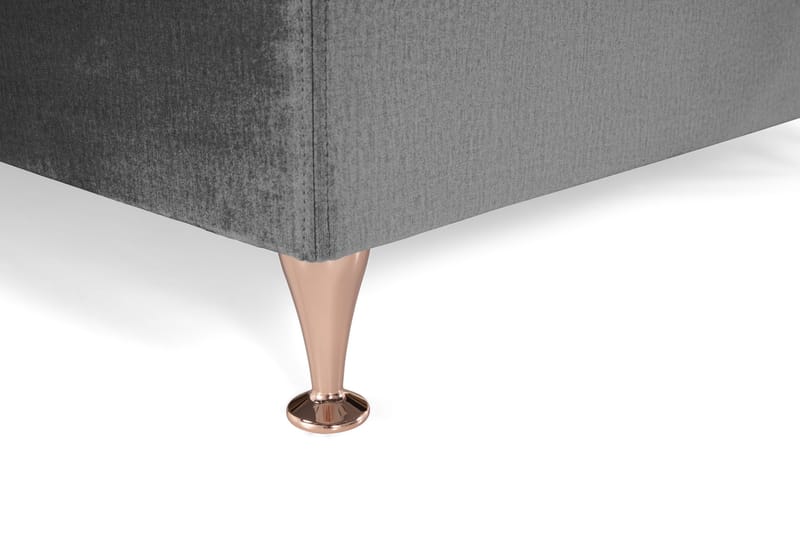 Royal Velvet Komplett Sengpakke 210x210 cm - Mørkegrå med Lave Rosében - Møbler - Senge - Kontinentalsenge