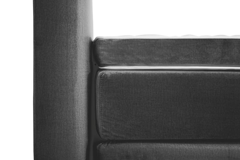 Royal Velvet Komplett Sengpakke 210x210 cm - Mørkegrå med Lave Sorte Ben - Møbler - Senge - Kontinentalsenge