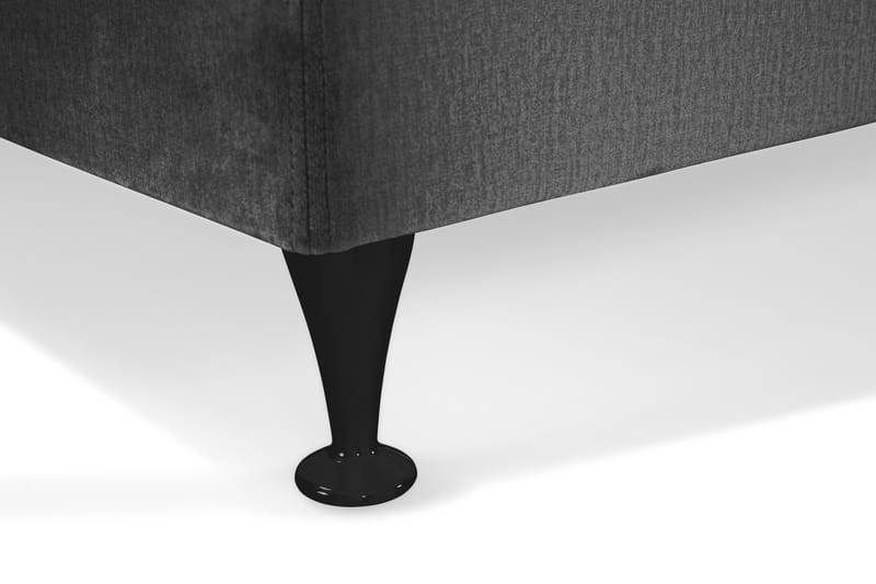 Royal Velvet Komplett Sengpakke 210x210 cm - Mørkegrå med Lave Sorte Ben - Møbler - Senge - Kontinentalsenge
