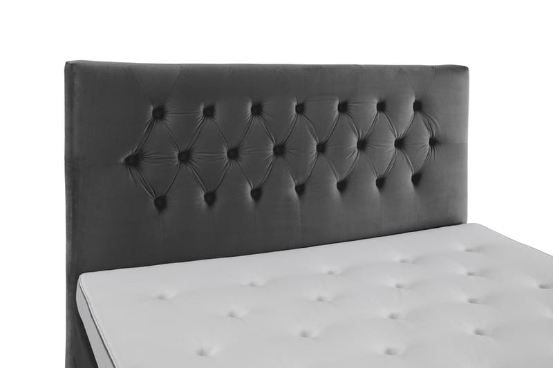 Royal Velvet Komplett Sengpakke 210x210 cm - Mørkegrå med Rosében - Møbler - Senge - Kontinentalsenge