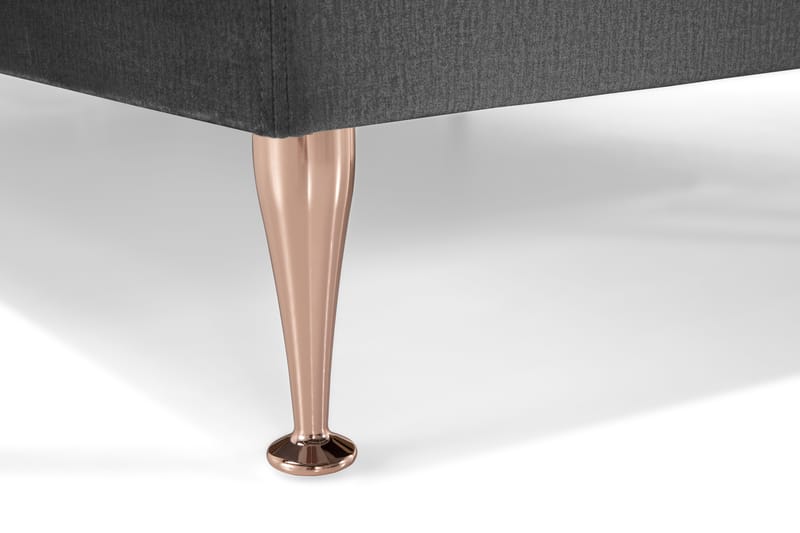 Royal Velvet Komplett Sengpakke 210x210 cm - Mørkegrå med Rosében - Møbler - Senge - Kontinentalsenge