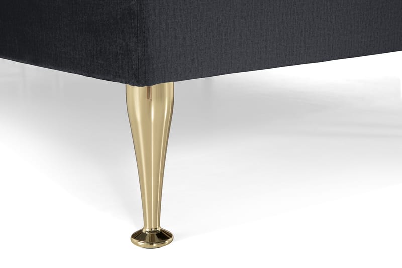 Royal Velvet Komplett Sengpakke 210x210 cm - Sort med Høje Guldben - Møbler - Senge - Kontinentalsenge