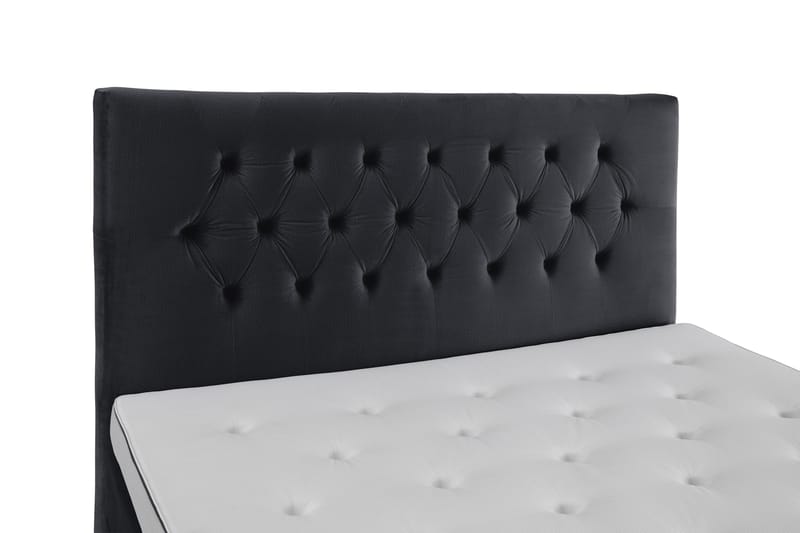 Royal Velvet Komplett Sengpakke 210x210 cm - Sort med Høje Guldben - Møbler - Senge - Kontinentalsenge