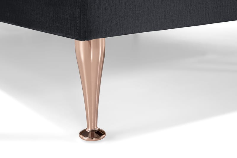 Royal Velvet Komplett Sengpakke 210x210 cm - Sort med Høje Rosében - Møbler - Senge - Kontinentalsenge