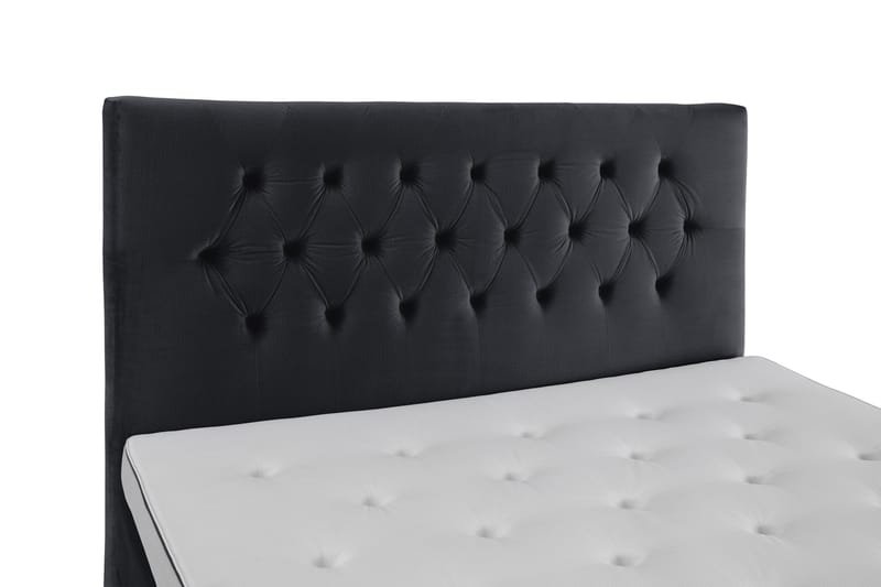 Royal Velvet Komplett Sengpakke 210x210 cm - Sort med Høje Rosében - Møbler - Senge - Kontinentalsenge