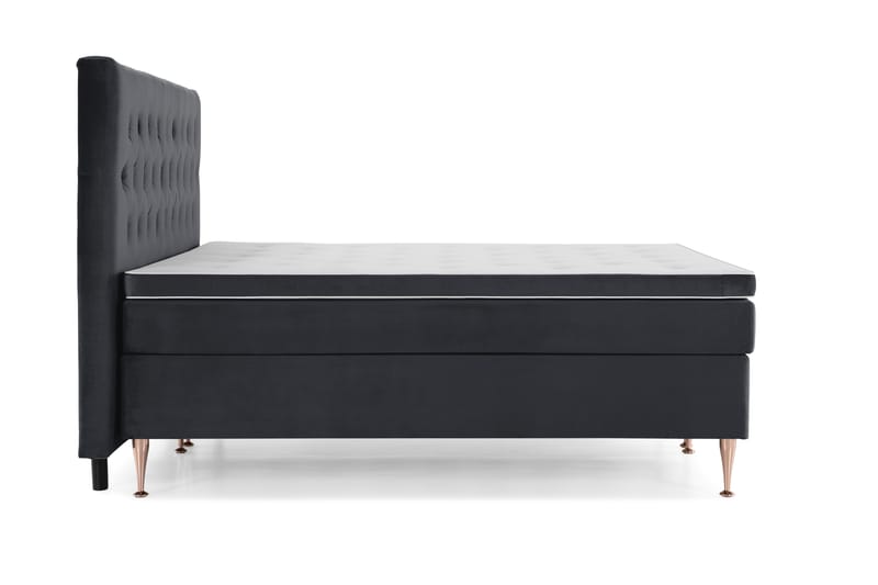 Royal Velvet Komplett Sengpakke 210x210 cm - Sort med Høje Rosében - Møbler - Senge - Kontinentalsenge