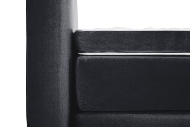 Royal Velvet Komplett Sengpakke 210x210 cm - Sort med Høje Rosében - Møbler - Senge - Kontinentalsenge