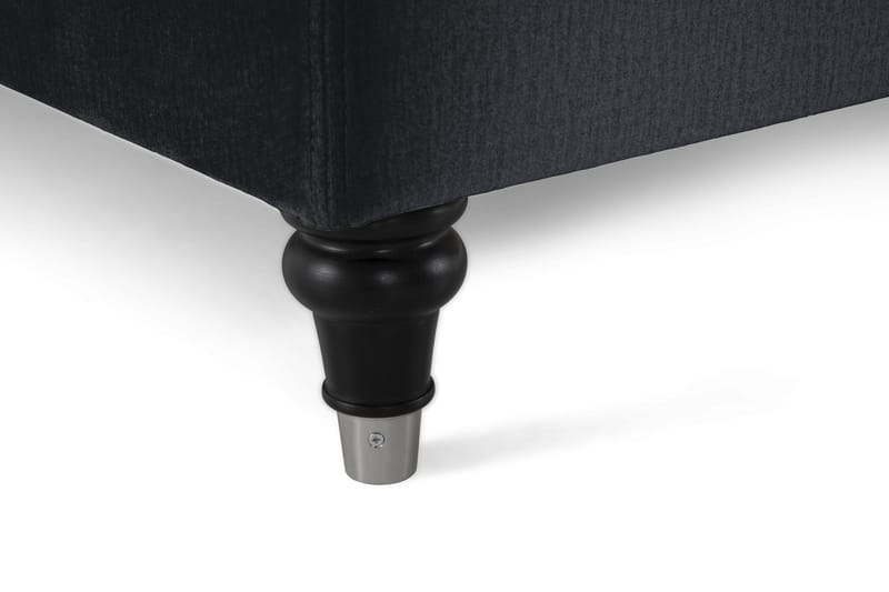 Royal Velvet Komplett Sengpakke 210x210 cm - Sort med Lave Formede Ben - Møbler - Senge - Kontinentalsenge