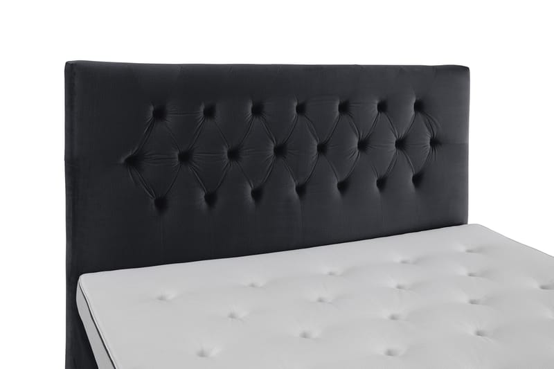 Royal Velvet Komplett Sengpakke 210x210 cm - Sort med Lave Formede Ben - Møbler - Senge - Kontinentalsenge