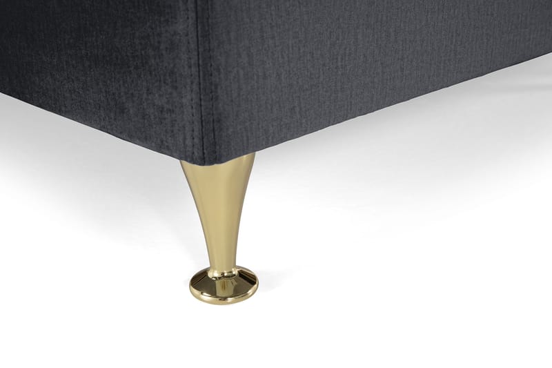 Royal Velvet Komplett Sengpakke 210x210 cm - Sort med Lave Guldben - Møbler - Senge - Kontinentalsenge