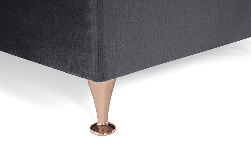 Royal Velvet Komplett Sengpakke 210x210 cm - Sort med Lave Rosében - Møbler - Senge - Kontinentalsenge