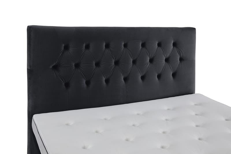 Royal Velvet Komplett Sengpakke 210x210 cm - Sort med Lave Sølvben - Møbler - Senge - Kontinentalsenge