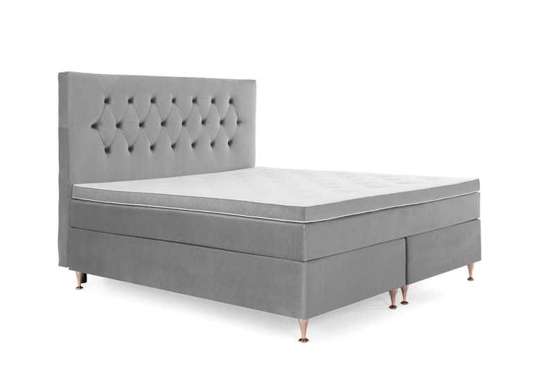 Royal Velvet Kontinentalseng 160x200 cm - lysegrå - Møbler - Senge - Kontinentalsenge