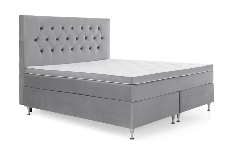 Royal Velvet Kontinentalseng 160x200 cm - lysegrå - Møbler - Senge - Kontinentalsenge
