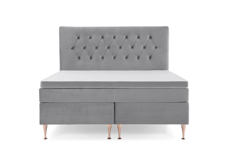 Royal Velvet Kontinentalseng 160x200 cm - lysegrå - Møbler - Senge - Kontinentalsenge
