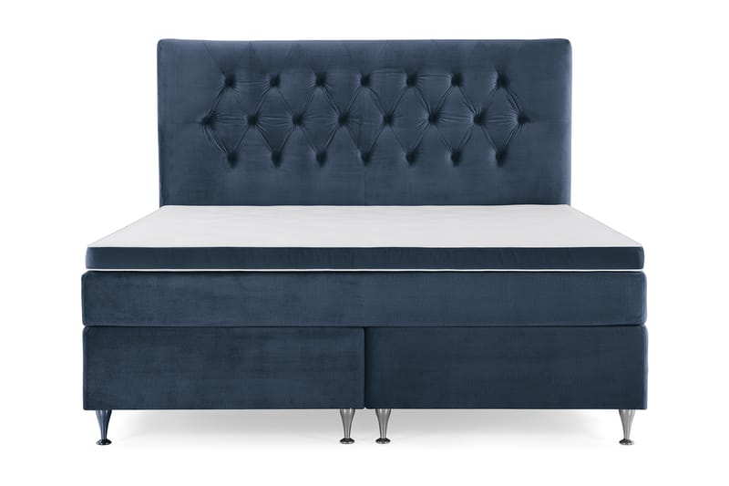 Royal Velvet Kontinentalseng 160x200 cm - mørkeblå - Møbler - Senge - Komplet sengepakke