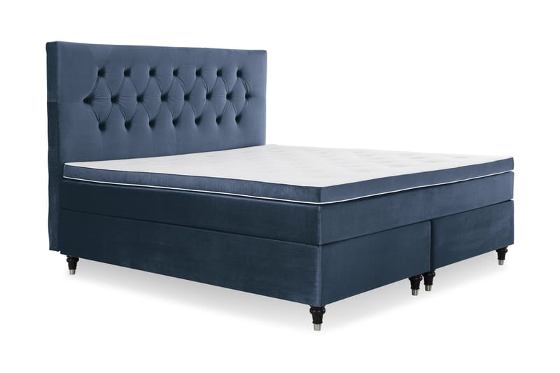 Royal Velvet Kontinentalseng 160x200 cm - mørkeblå - Møbler - Senge - Komplet sengepakke