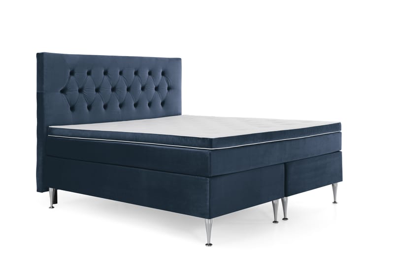 Royal Velvet Kontinentalseng 160x200 cm - mørkeblå - Møbler - Senge - Komplet sengepakke