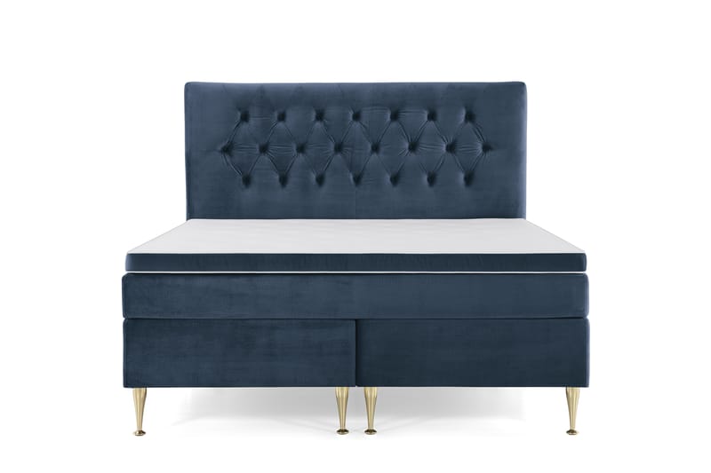 Royal Velvet Kontinentalseng 160x200 cm - mørkeblå - Møbler - Senge - Komplet sengepakke